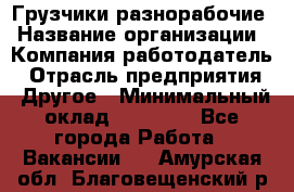 Грузчики-разнорабочие › Название организации ­ Компания-работодатель › Отрасль предприятия ­ Другое › Минимальный оклад ­ 15 000 - Все города Работа » Вакансии   . Амурская обл.,Благовещенский р-н